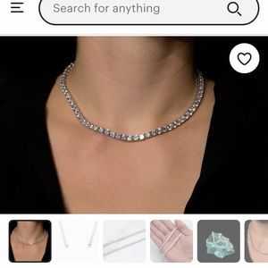 15” lab created diamond tennis necklace, 5mm